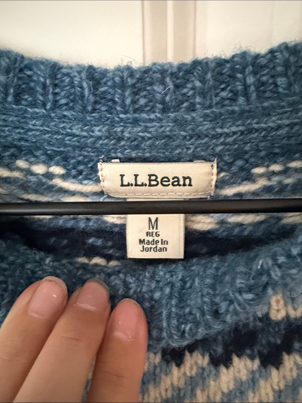 L.L.Bean Classic Ragg Wool Crewneck Sweater- Vintage Indigo - Picture 2 of 4